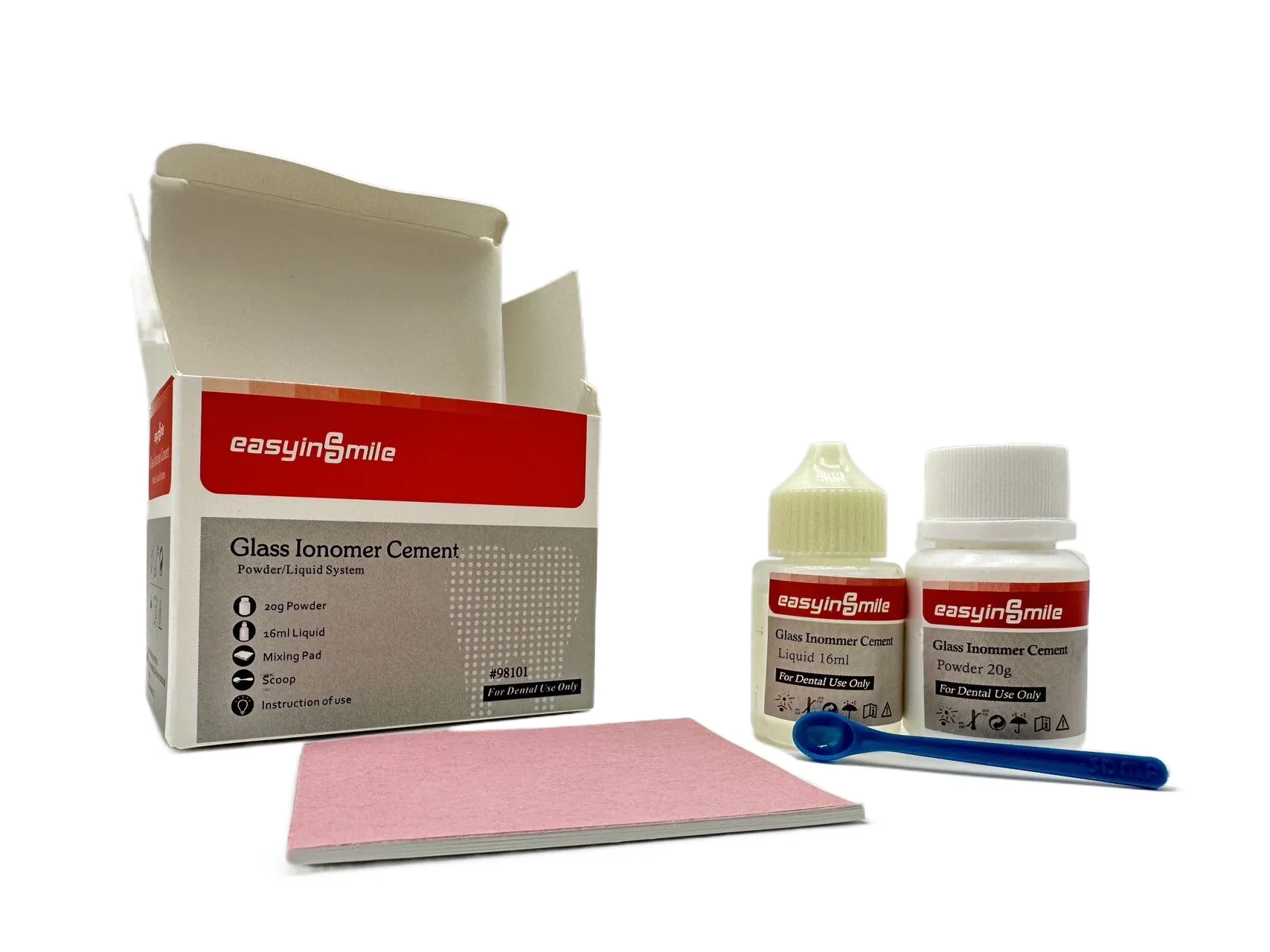 1/5 Packs 20g + 16ml Glass Ionomer Cement Dental Materials Permanent Fillings for Teeth Restoration Crowns Bridges