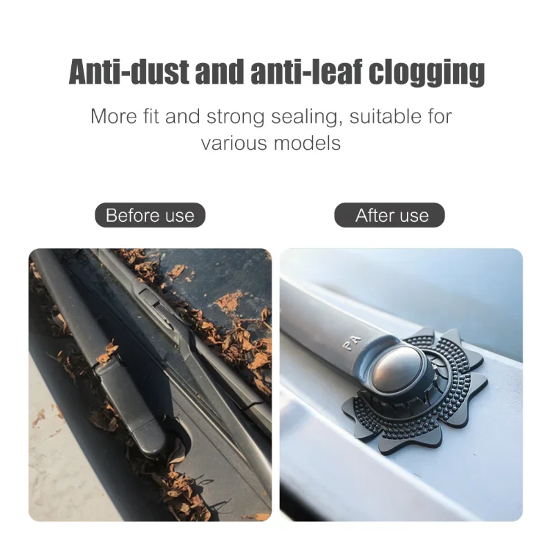 2pcs Car Windshield Wiper Hole Protective Cover Wiper Dustproof Protection Bottom Sleeve Leaves Debris Prevention Cover