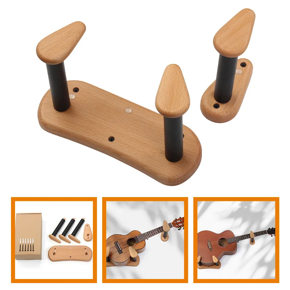 Guitar Acoustic Stand Holder Wall Electric Ukulele Display Halloween Christmas New Year Wooden Guitar Wall Mount Premium