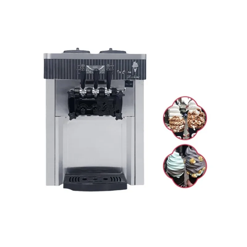 Desktop Stainless Steel Maker Automatic Desktop 3 Flavor Yogurt Commercial Soft Ice Cream