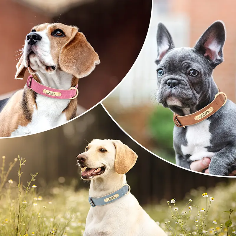Personalized Dog Collar Custom Engraved PU Leather Dog Collars Free Engraving ID Tag Nameplate For Small Medium Large Dogs - Image 6