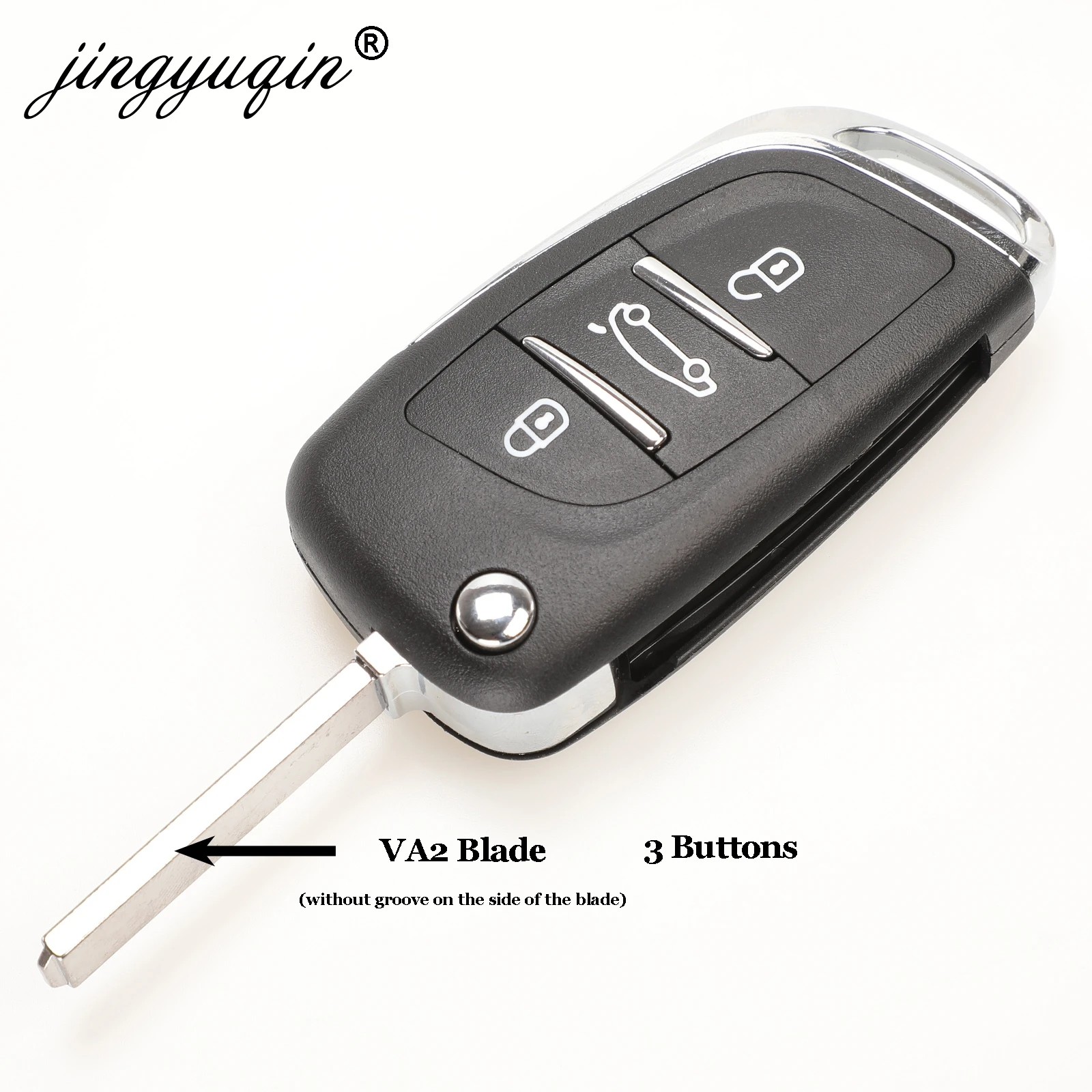 Jingyuqin 2/3B CE0523 VA2/HCA Flip Remote Key Shell Case dla Citroen C2 C4 C5 C6 C8 Berlingo Picasso Peugeot 307 407 607