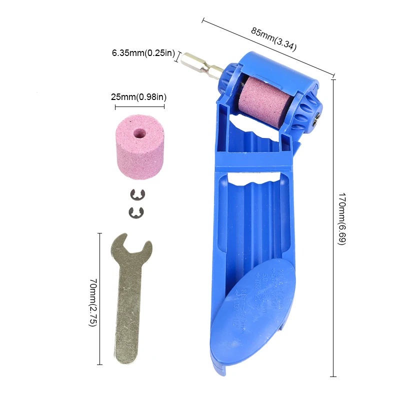 NINDEJIN Drill Bit Sharpener Portable Drill Bit Grinder Diamond Powered Tool High Hardness Sharpener for Iron-based Drill Bits