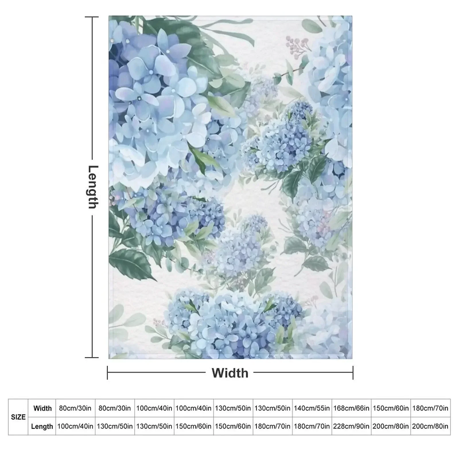 Blue hydrangeas Throw Blanket Sofas Soft Big Heavy Thermals For Travel Plush Hair Blankets