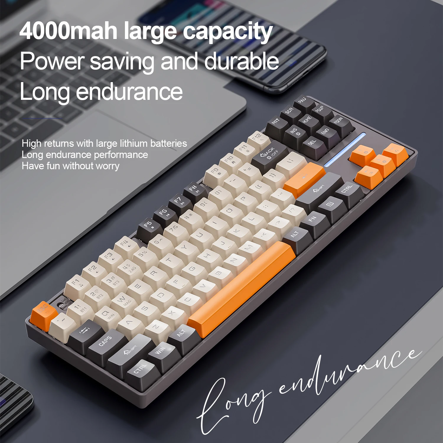 SMAILWOLF MK87 لوحة مفاتيح ميكانيكية لاسلكية تعمل بالبلوتوث لعبة رياضية إلكترونية مفتاح كامل لوحة مفاتيح مخصصة