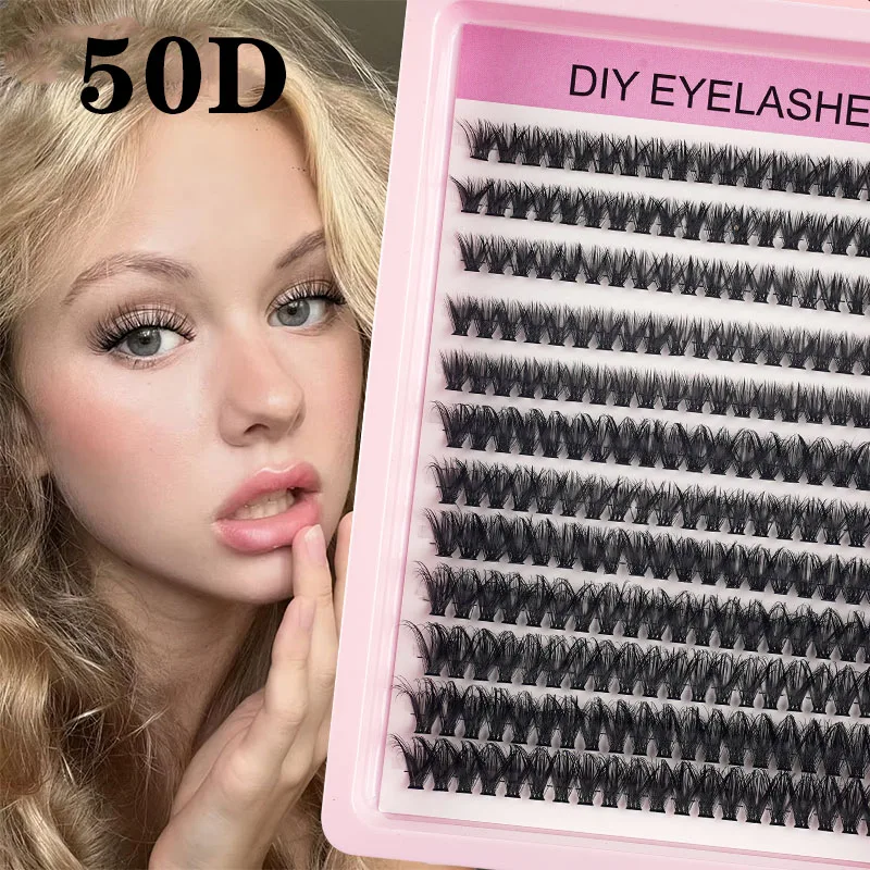 240PCS 8-16mm Fluffy C/D Curl Individual Lashes New Natural Thick DIY Cluster Lash Extensions Makeup Change