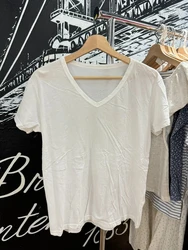 Solid Simple Thin Loose T-shirt Woman Summer V-neck Short Sleeve Cotton Oversized Tees Casual Vintage All-match Basic Tees Y2k