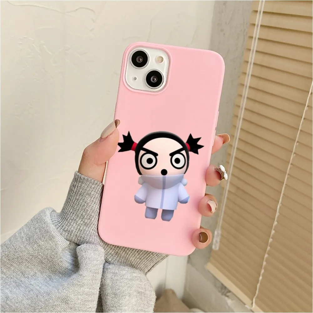 Chinese Doll Pucca And Garu Phone Case For Iphone 11 13 14 Pro Max X Xr Xs Max Se2020 12mini Pink Cover Case