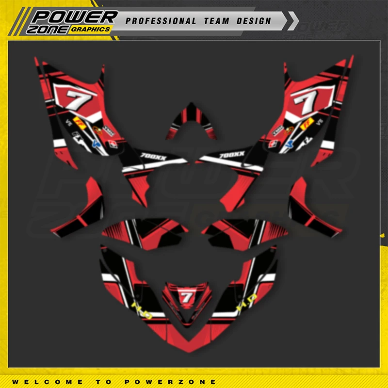

PowerZone Custom Team Graphics Backgrounds Decals Stickers Kit For Honda TRX700 2008 2009 700XX Supermoto 700cc Custom Design 01