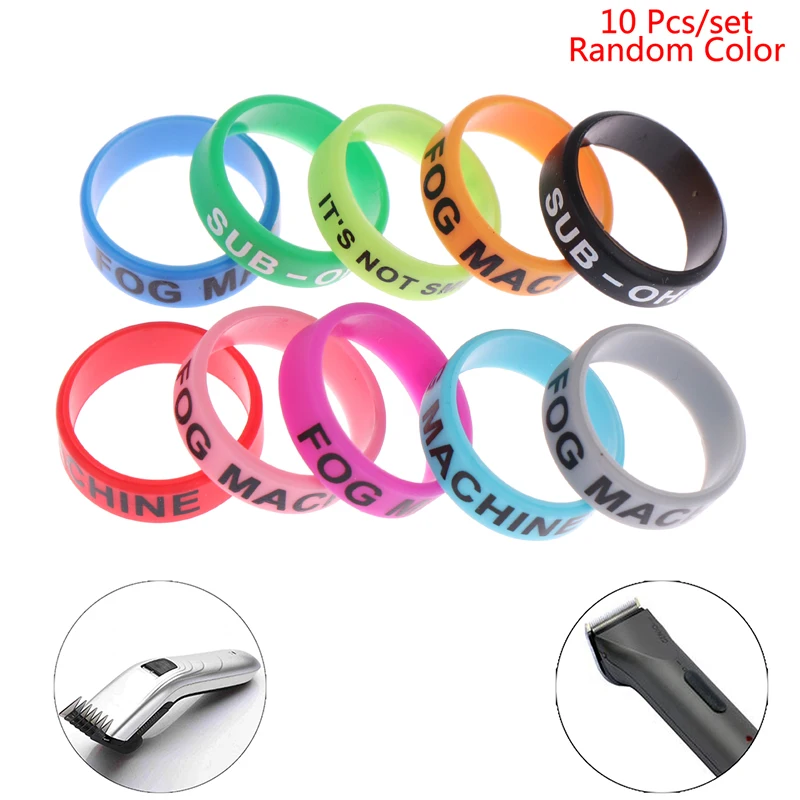 10Pcs 22mm Hair Clipper/Trimmer Grip Anti Slip Rubber Sleeve Decorative Rings Random Color