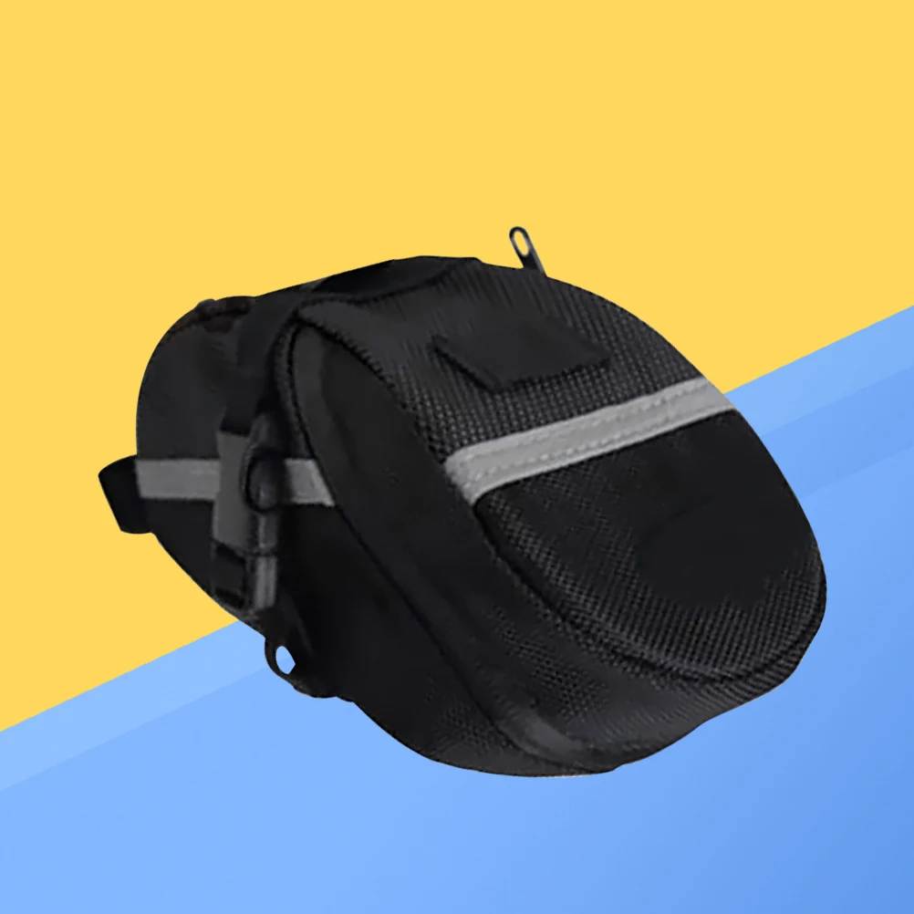 

Cycling Tail Bag Bike Saddle Bags for Adult Bikes Black Under Saddle Pouch 600D Waterproof Zipper Reflective Straps Taillight