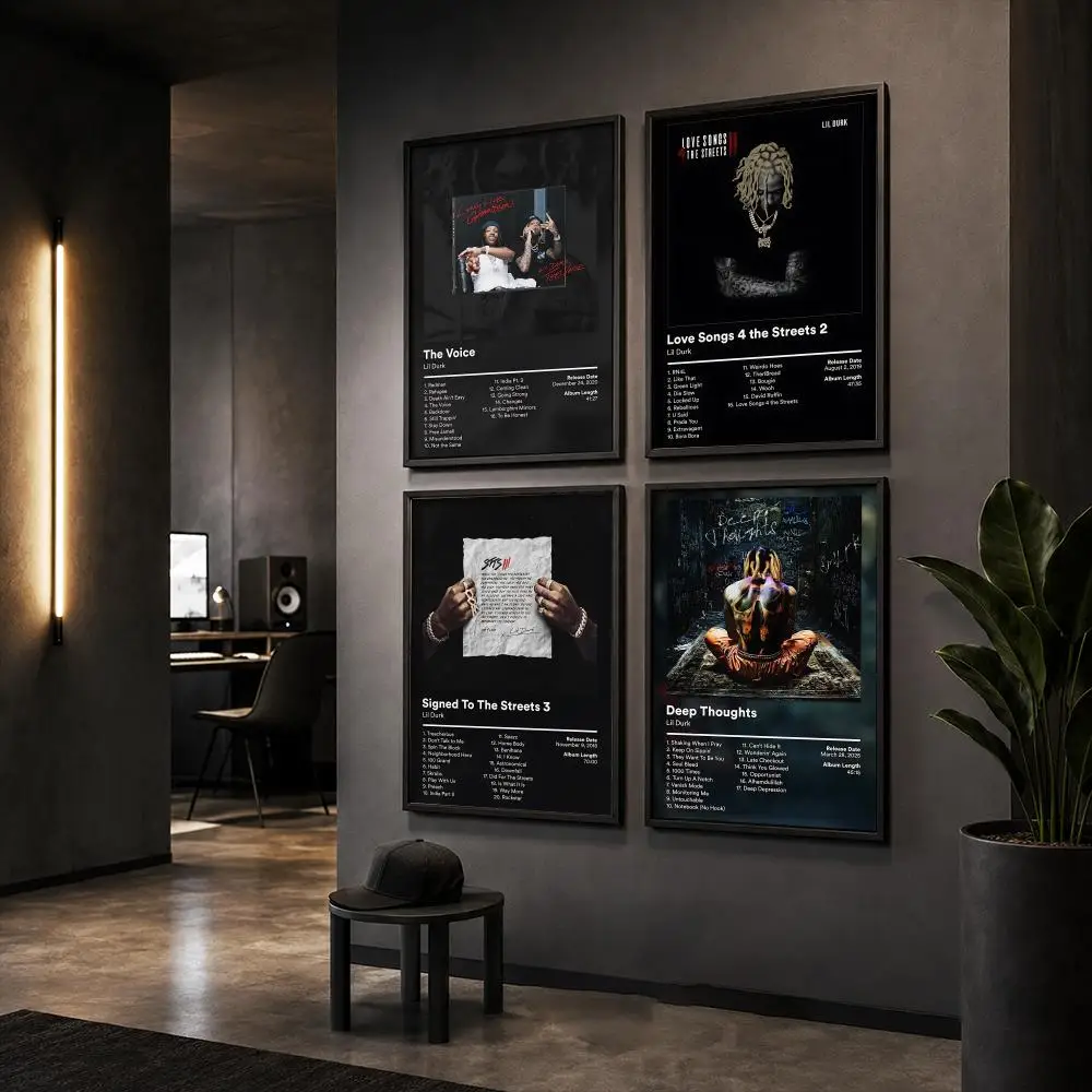 Singer Music album Lil D-Durk Poster HD Wall Art Wall Stickers Home Living Room Bedroom Bar Office Decor Prints