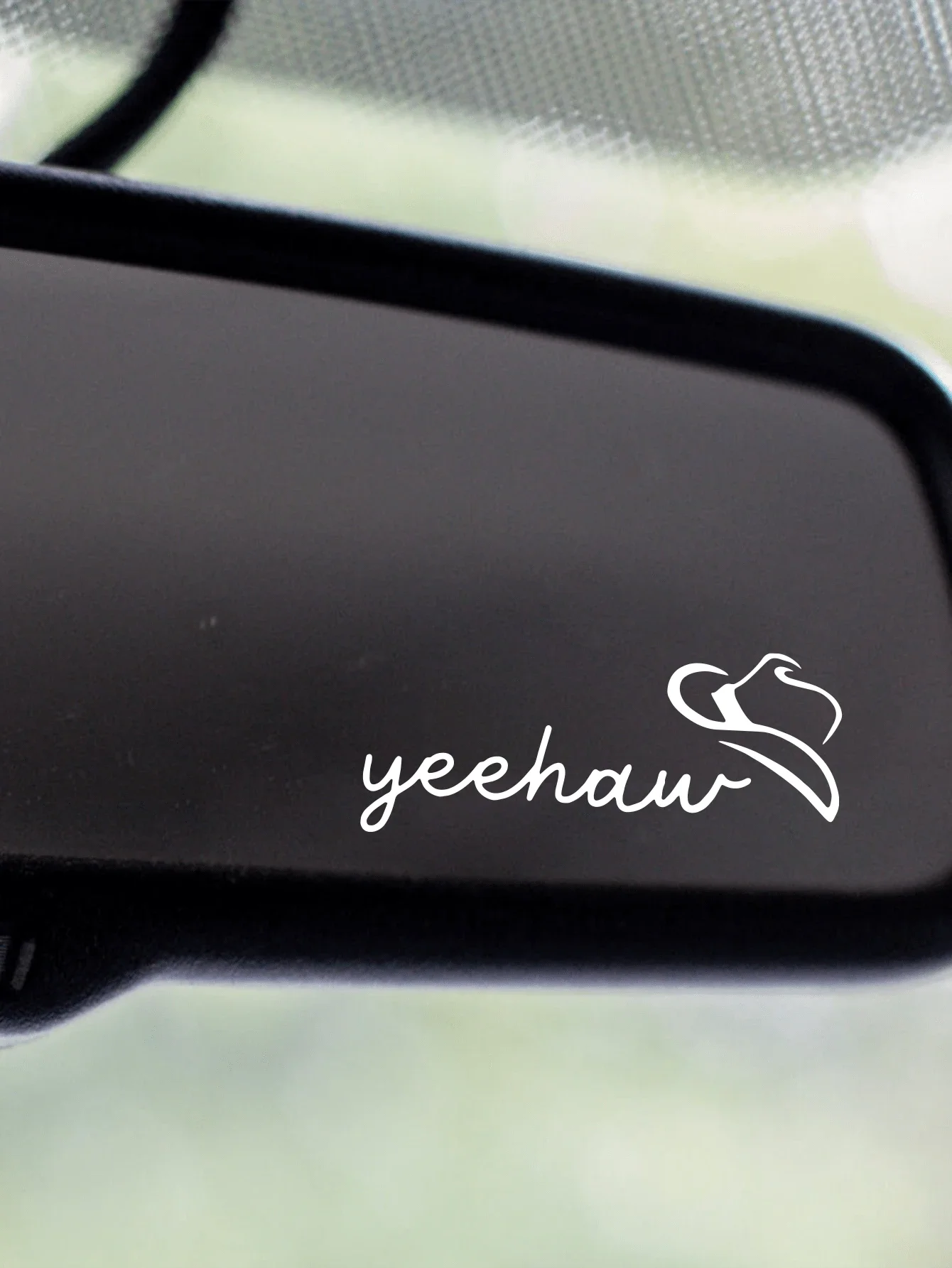 Western Texas YeeHaw Vinyl Car Sticker Trendy Rearview Mirror Decal For MINI Auto Decor Accessories