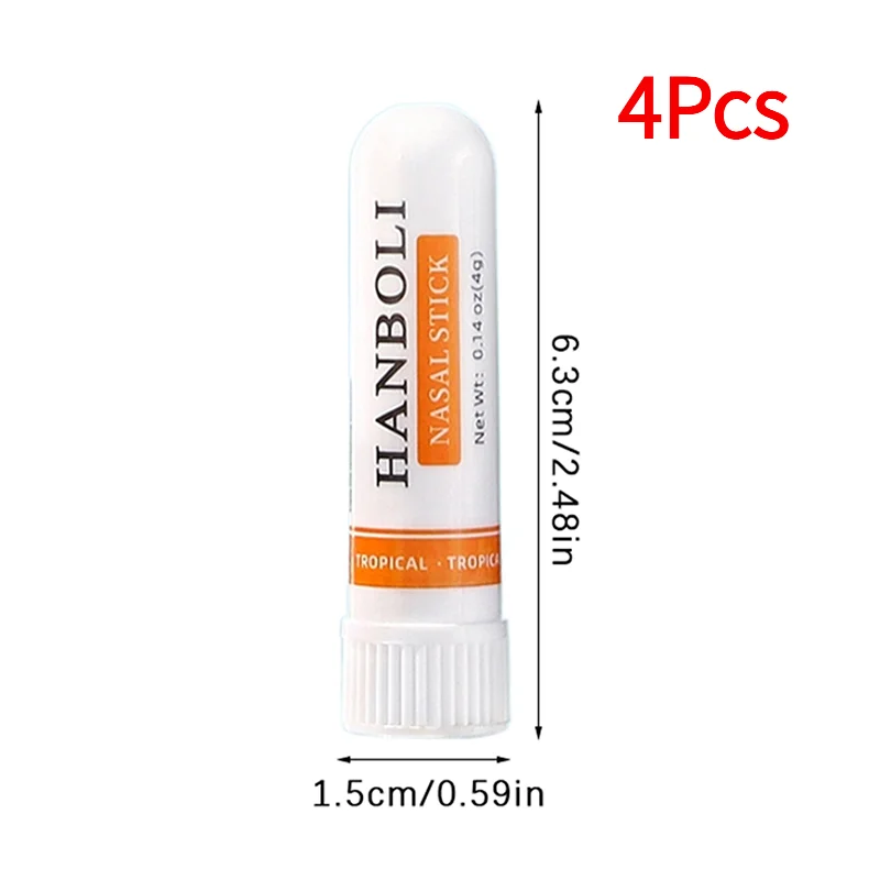 ＆4Pcs Nasal Stick Boosts Focus Enhances Breathing Provides Fresh Sensation Aromatherapy Inhaler Prevent Drowsy Driving