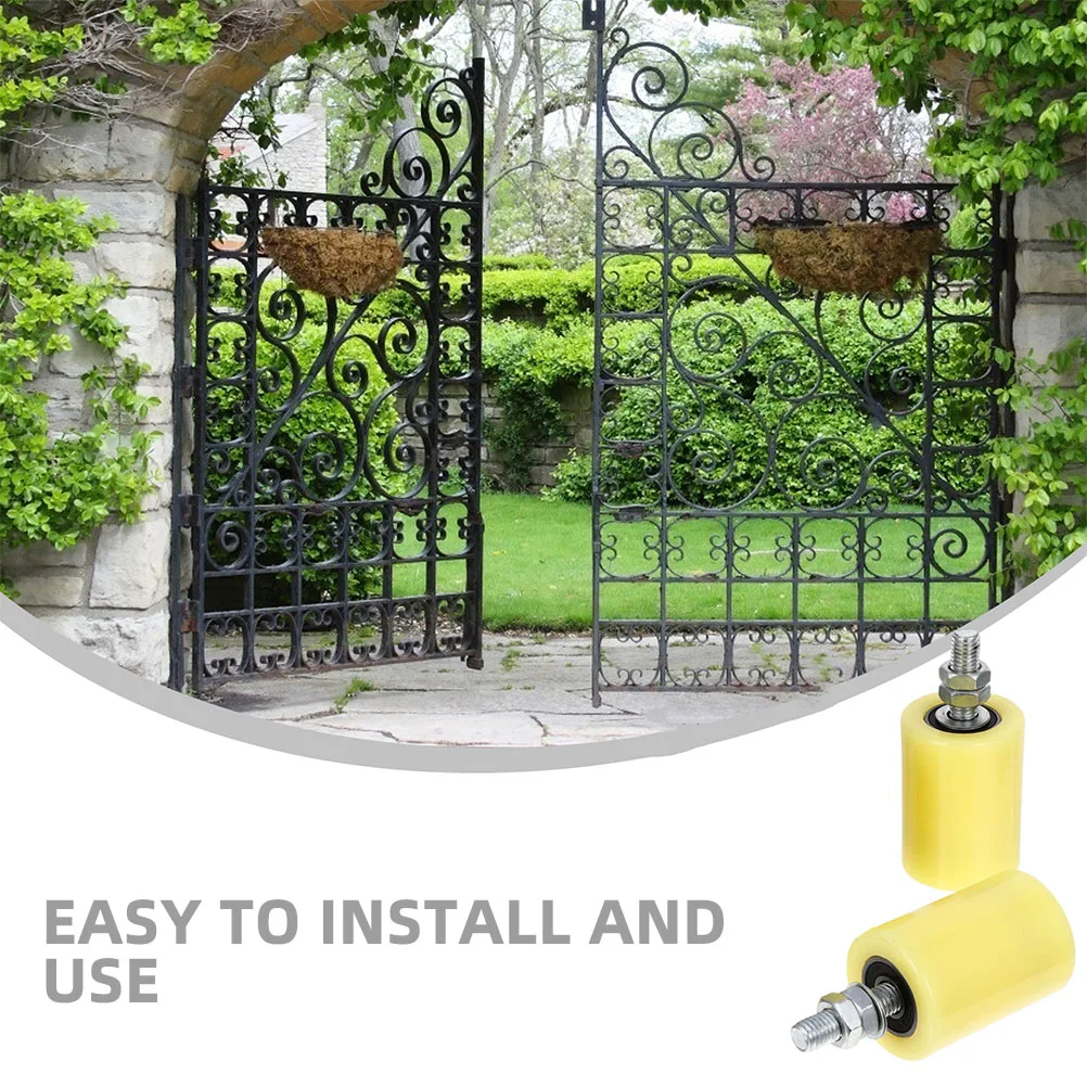 

2Pcs Nylon Sliding Gate Rollers Heavy Duty Rail Door Accessories Stable Fixation for Sliding Doors Nylon Pulley Block