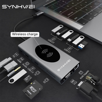 15 in 1 USB C 3.0 HUB Type-C 4K-HDMI VGA RJ45 Gigabit 14 Port Adapter PD Charge Docking Station Laptop PC USB Notebook Splitter