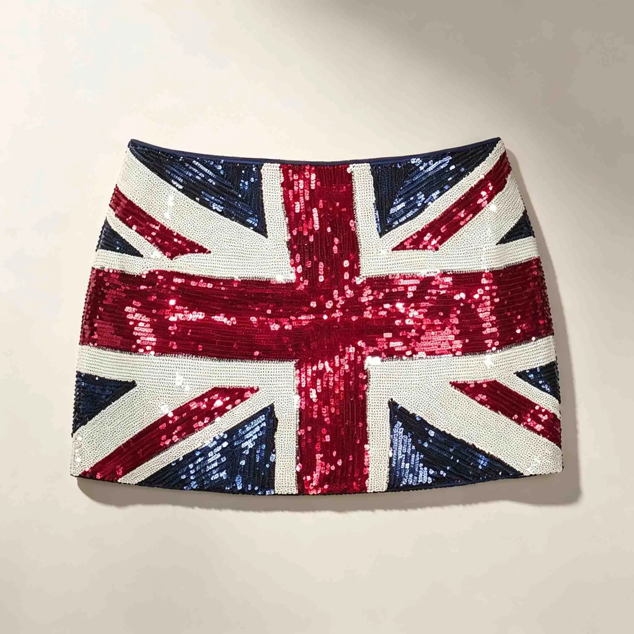 Y2K British Flag Sequin Low‑Waist Skirt 2000s Aesthetic Harajuku Hip Hop Union Jack Print Nightclub Casual Mini Skirt