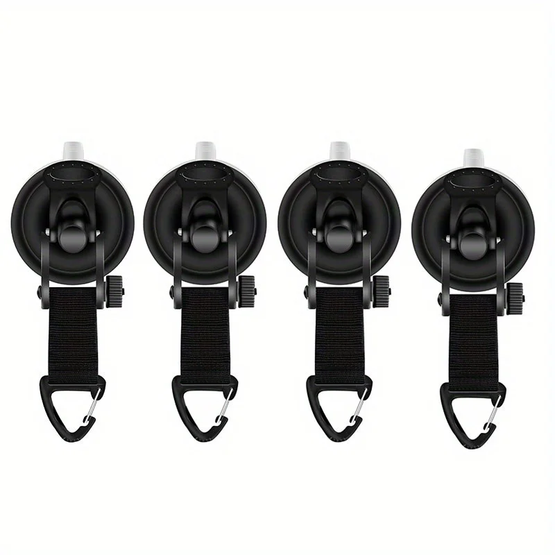 

Suction Cup Hook With Climbing Buckle - Multifunctional, Rotatable, Reusable, Used For Hanging Equipment On Cars And Tents