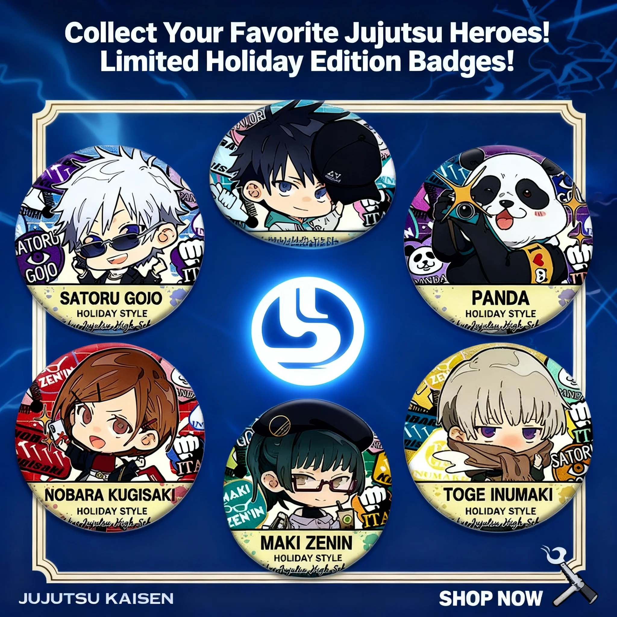 

Набор из 58 эмалевых значков по аниме Jujutsu Kaisen: милые броши Q-версии с Фушигуро Мегуми, Годжо Сатору, Инумаки