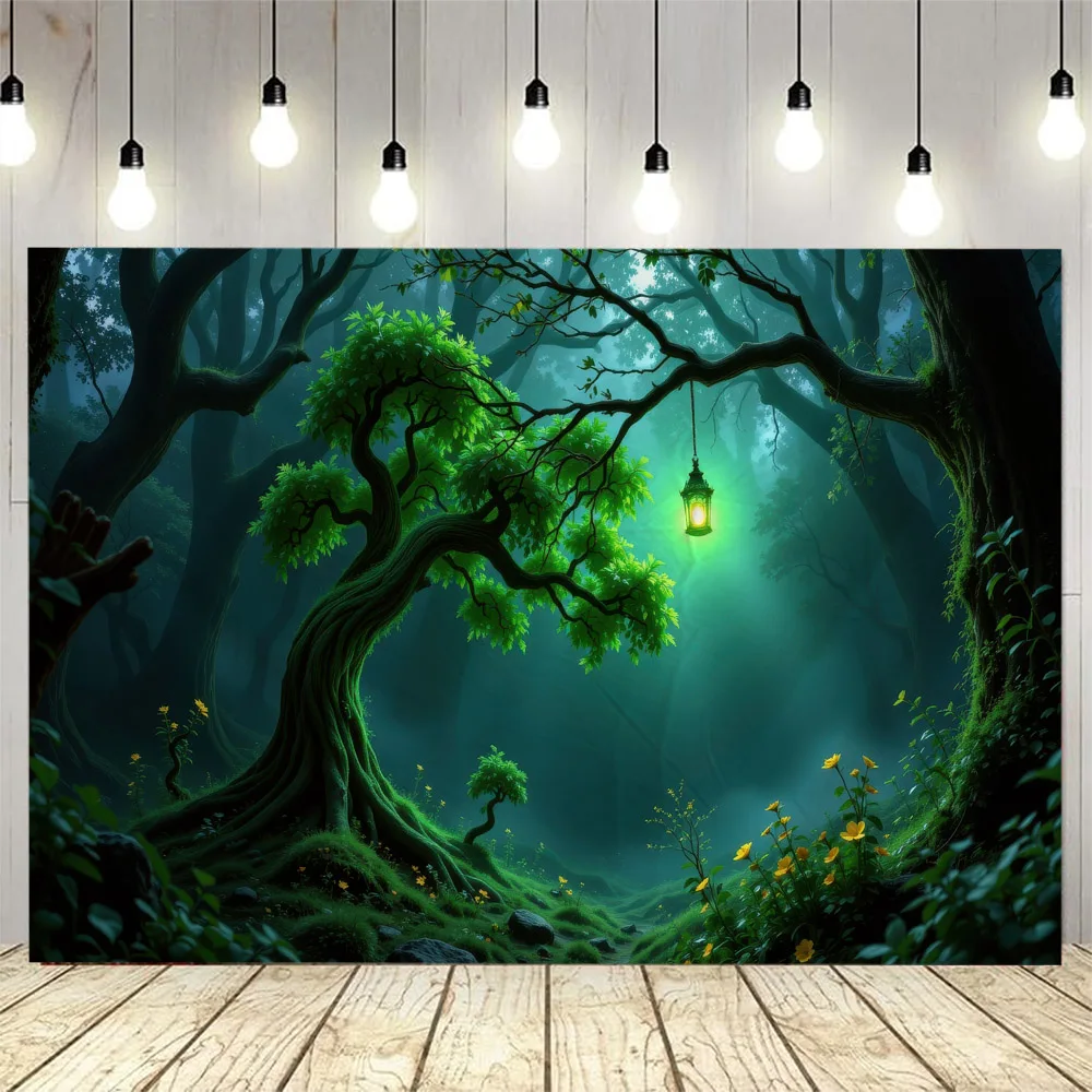

Psychedelic forest lamp art tapestry wall hanging living room aesthetics jungle background poster home wall decoration blanket