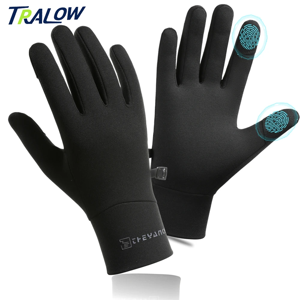 TRALOW Unisex Thin Four-Way Stretch Warm Gloves for Cycling, Outdoor Sports, Running, Fitness, Daily Use, and Ski Liner