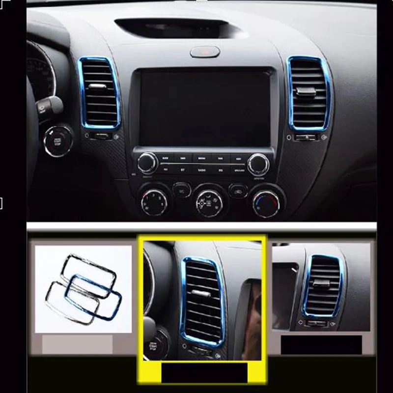 Car Dashboard Center Air Vent Trim Outlet Frame for Kia K3 Cerato 2012 2013 2014 2015 2016 2017 2018 Forte Accessories Styling