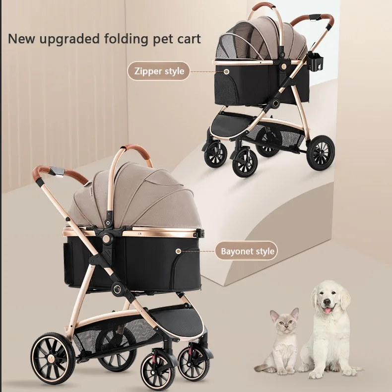 Pet Stroller Dog Cat Poussette Chien Dog Stroller Pet Carriers & Travel Products