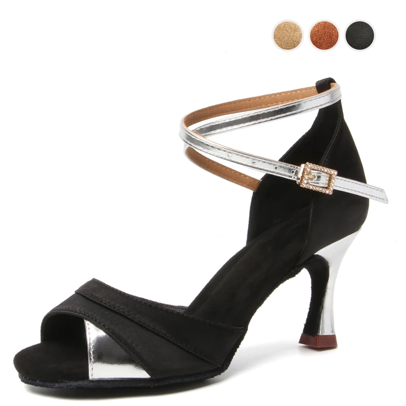 Scarpe da ballo latino da donna Scarpe da ballo professionali per ragazze da donna Sneaker 7 cm Scarpe da pratica per salsa jazz con suola morbida in pelle scamosciata