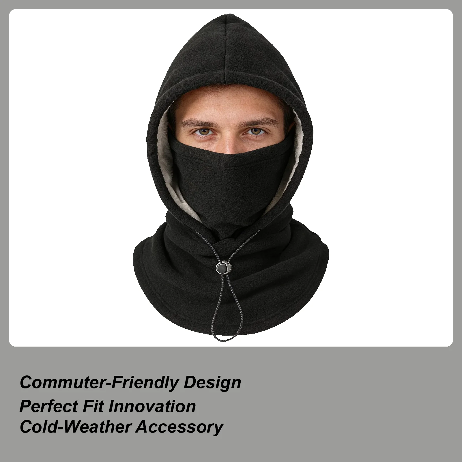 

Winter Face Cover Windproof Warm Adjustable Drawstring Headwear Winter Face Hood For Cold Weather Cycling Outdoor Work Hiking