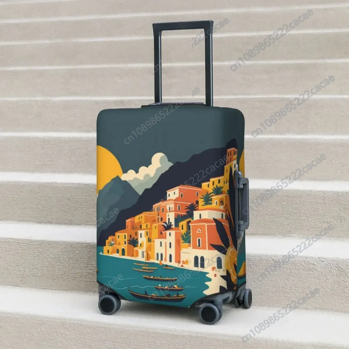 Cinque Terre Suitcase Cover Holiday Travel Cartoon Fun Business Protection Luggage Accesories Flight