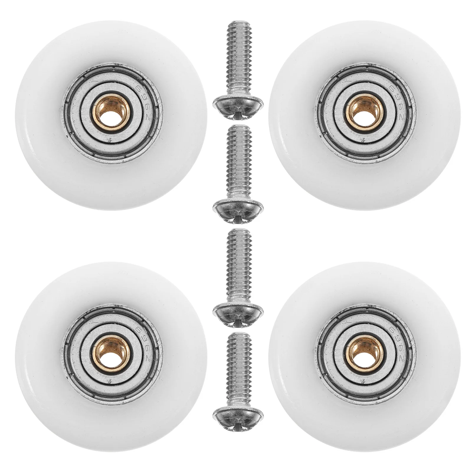 

4Pcs Arc Design Shower Door Rollers Smooth Movement Copper Axle Bathroom Sliding Door Parts Bathroom Sliding Roller