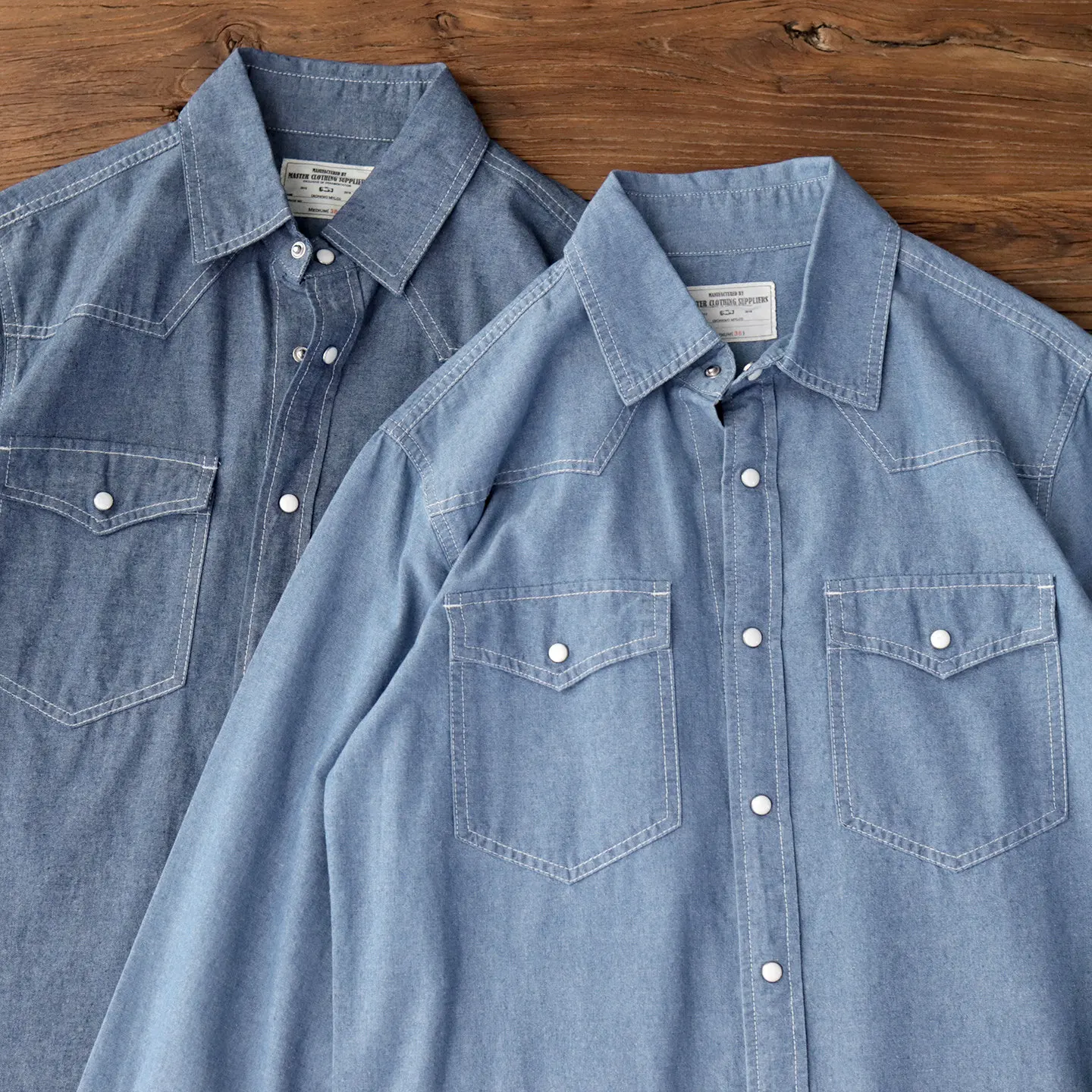 6317 Autumn New American Retro Long Sleeve Lapel Chambray Western Denim Shirt Men's Amekaji 100% Cotton Washed Casual Cargo Tops