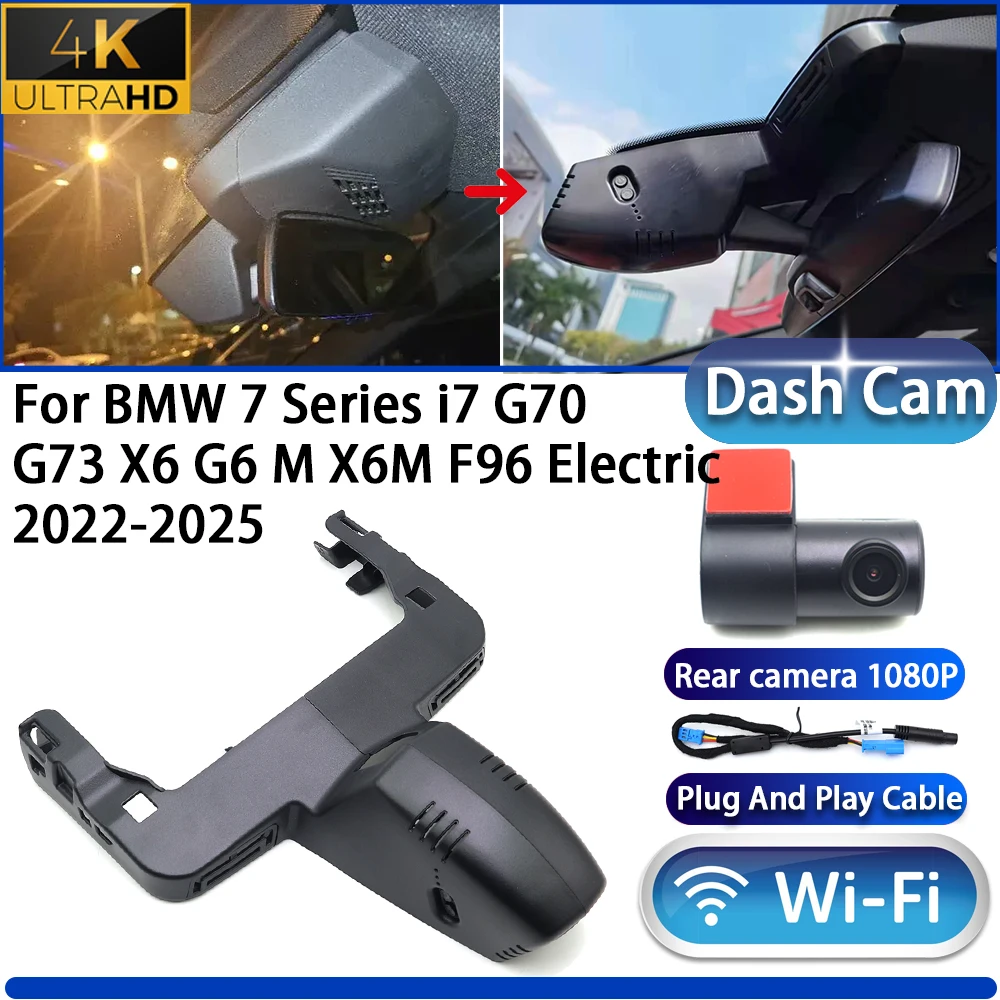 

For BMW 7 Series i7 G70 G73 X6 G6 M X6M F96 Electric 2022-2025 Dash Cam Camera DVR 4K UHD Wifi Plug And Play Video Recorder
