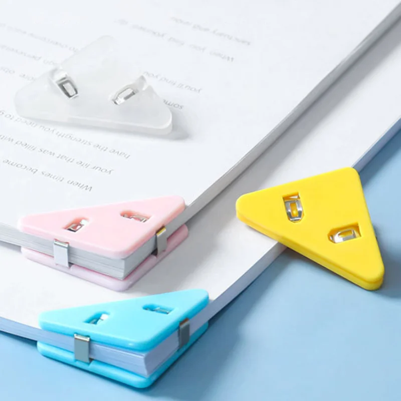 

1pcs Mini Color Corner Clips Set Transparent & Solid Colorful Page Holder Paper Clip Clamp File Index Photo Office School A6692