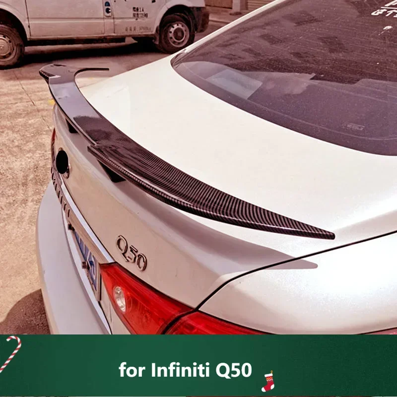 

New! Universal Spoiler for Infiniti Q50 GLossy Black Type SJ ABS Plastic Car Rear Trunk Wing Accessories