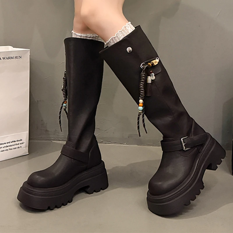 

Women's High Boots High Heels Fashion Shoes Designer Woman Pumps Winter Luxury Knee High Chelsea Boots Mujer