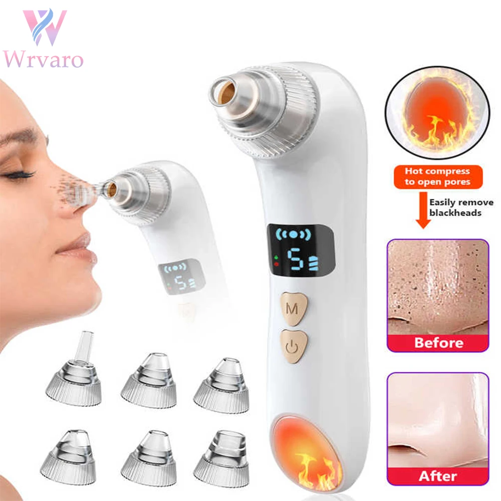 Wifi Visible Electric Vacuum Suction Blackhead Remover Pores Hot Compress Cleaner Acne Pimple Extractor Skin Care Tools