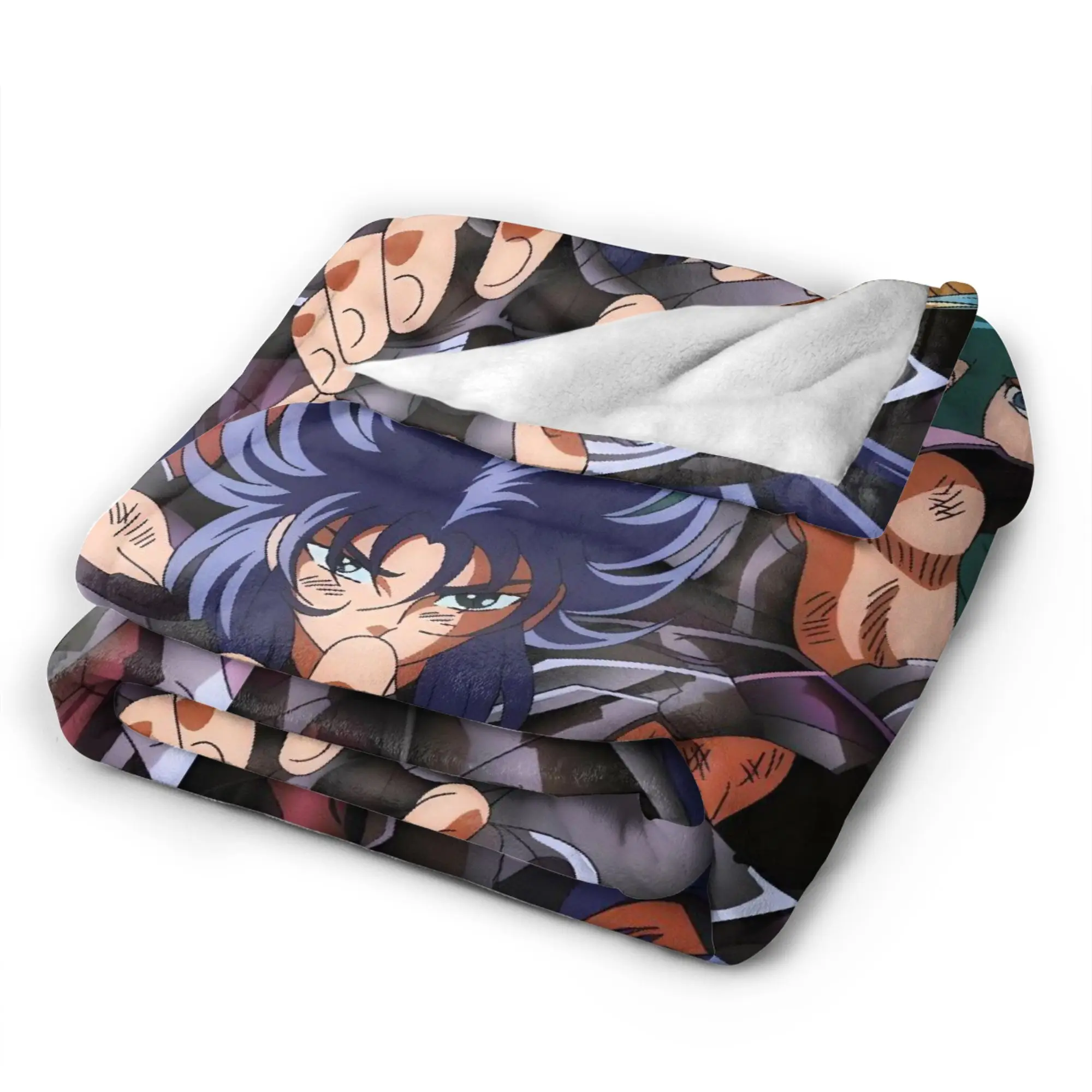 Anime Sainting-Seiyas Gold Saint Cartoon  Blanket Quality Warm Soft  Bedding Throws Spring Camping Home Decor Funny Bedspread