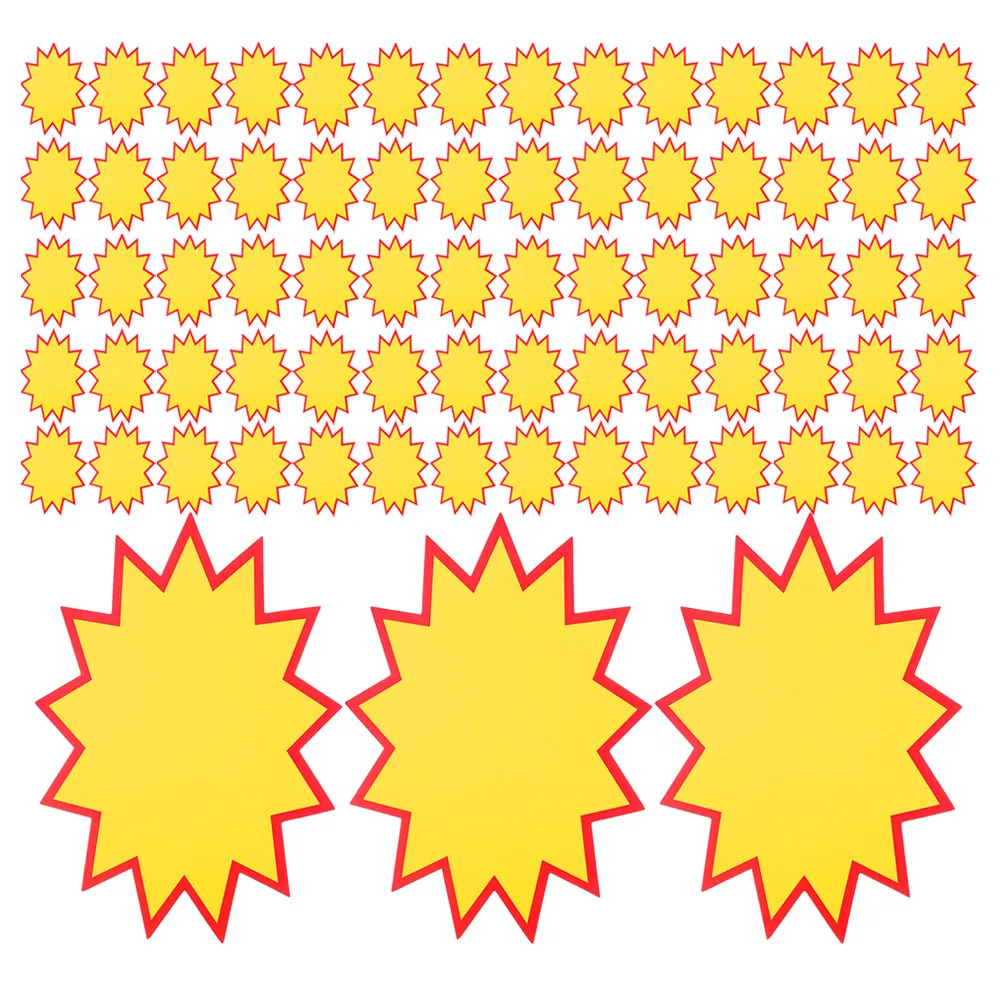 

300Pcs Professional Blank Star Sale Signs Compact Price Display Cards for Retail Stores Malls Garage Sales Craft Fairs Event