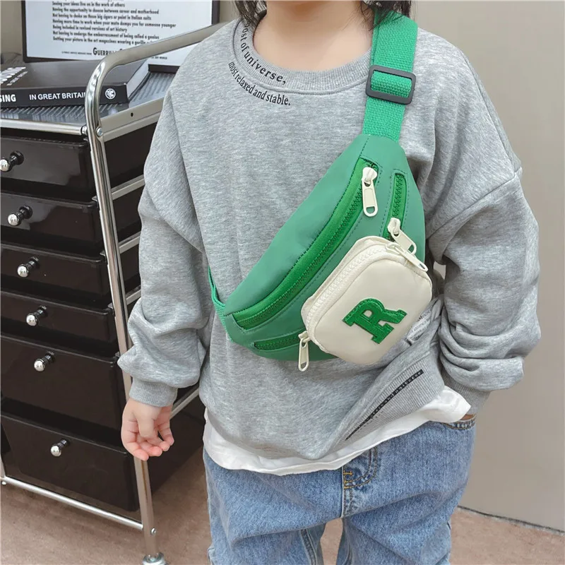 Lovely Children's Shoulder Bag Handsome Boys Small Messenger Bags Handbags Contrast Color Baby Girls Travel Purse Fanny Packs