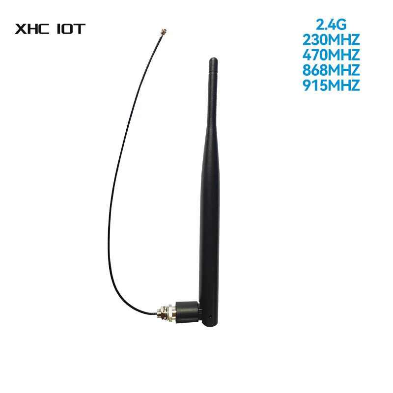 Antena de borracha dobrável, pequeno VSWR, antena dobrável de 90 °, IPEX-1, XHCIOT 230, 470, 868, 915MHz, 3dBi banda de frequência larga, 2pcs