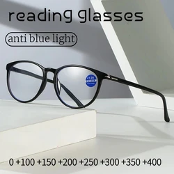 Zilead Reading Glasses Men Women Vintage Anti Blue Light Presbyopic Eyeglasses Round Full Frame Eyewear +1.0+1.5+2.0+2.5 ~ +4.0