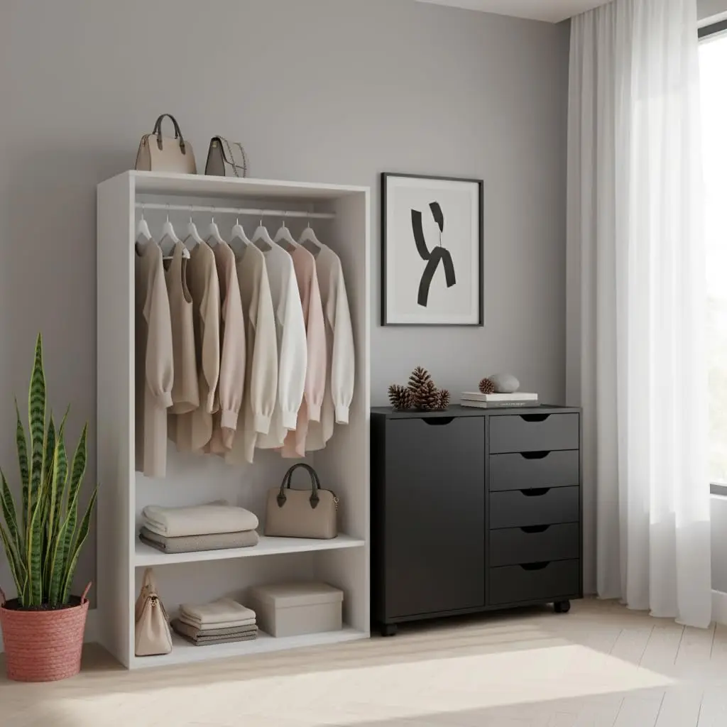 

Тумба-комод из дерева с 5 ящиками на колесиках, органайзер для документов, компактный, для творчества, для дома и офиса, черный, на заказ