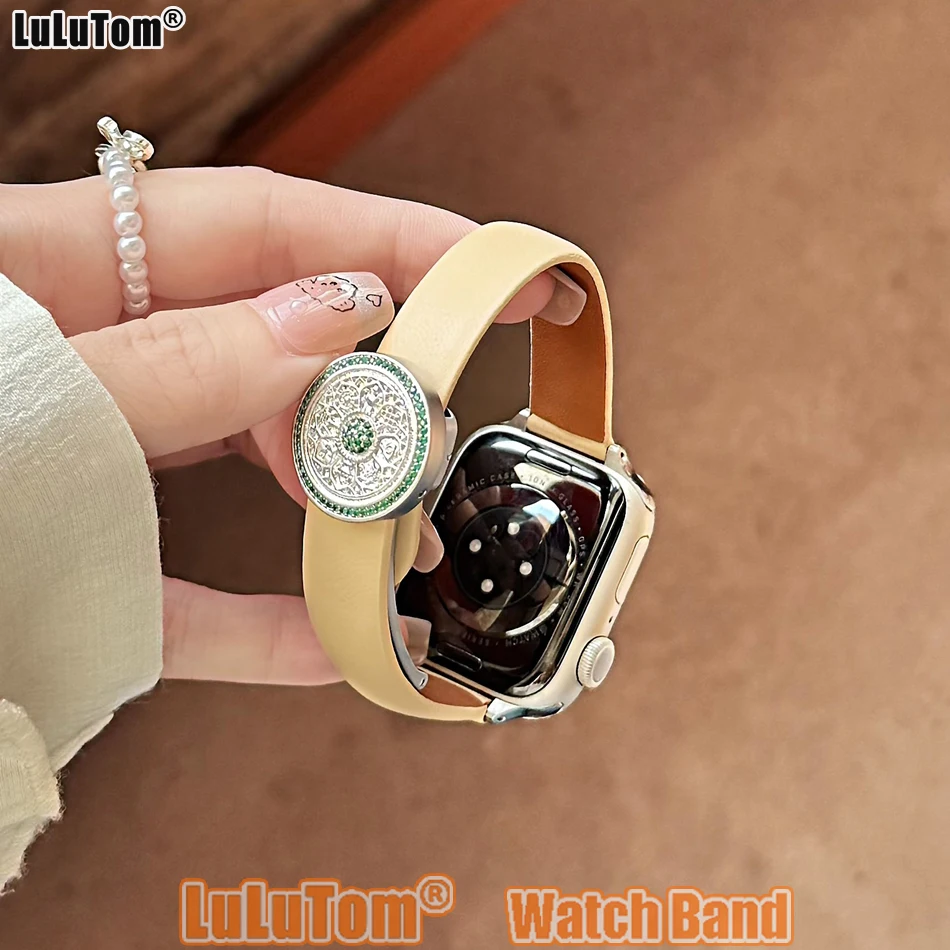 

Lucky Compass Strap for Apple Watch Iwatch Series 11 10 9 8 7 6 5 4 SE 3 Ultra 38 40 41 42 44 45 46 49 mm Leather Magnetic Band