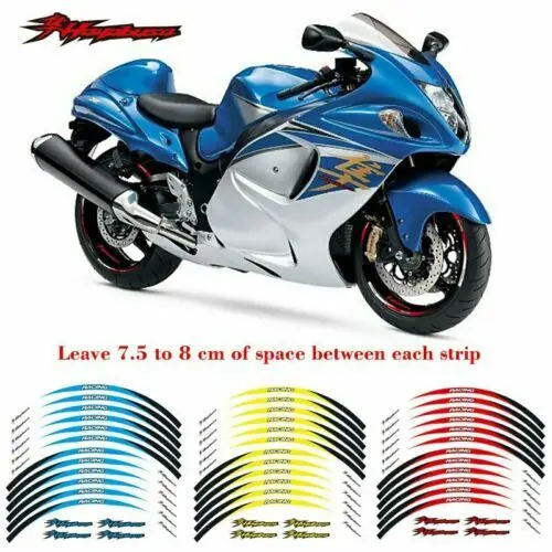 

Stripes Wheel Hub Rim Strip Sticker Decal For Suzuki Hayabusa GSX1300R 99-25