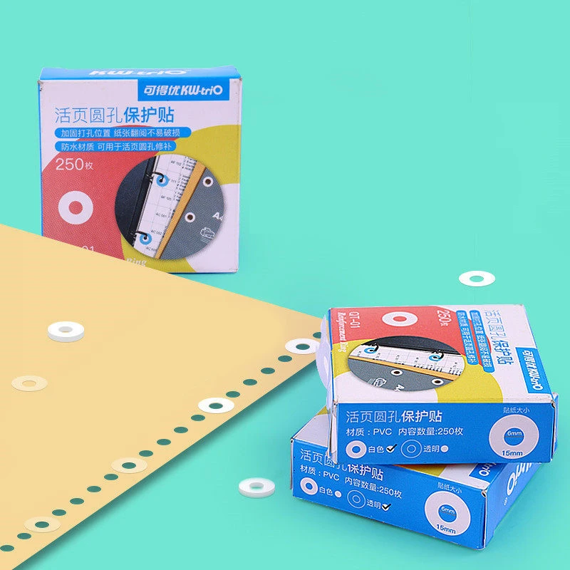 Hole Punch Protector Labels Loose Leaf Book Protection Hole Reinforcement Round Stickers Self Adhesive Binding Paper Sticker