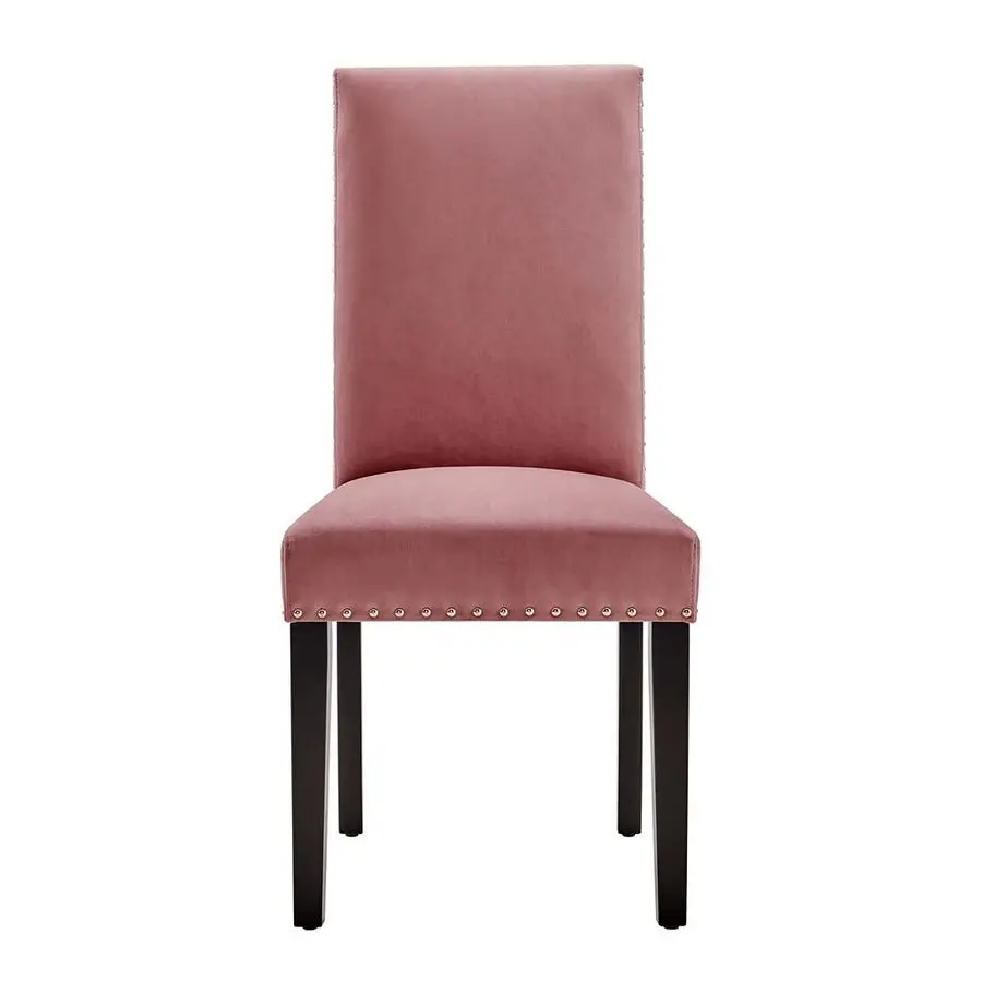 Parcel Performance fluwelen eetkamerstoelen, set van 2, stoffig roze