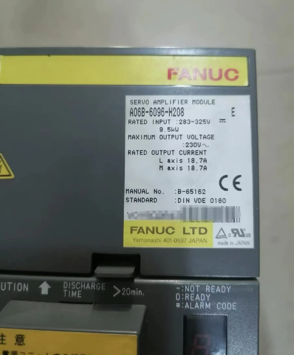 Second-hand  A06B-6096-H208 Fanuc Servo Drive  tested  ok    A06B 6096 H208