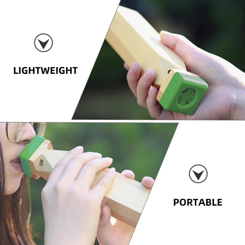 

2 Pcs Wooden Flute Train Whistle for Kids Musical Instrument Slide Shaped Whistles Child Toys