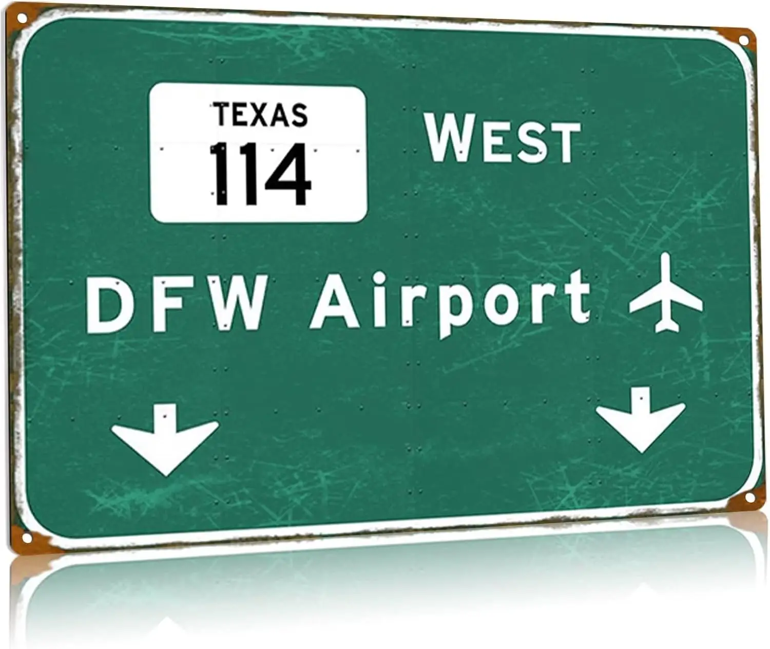 Texas 114 Airport Metal Tin Signs West Dfw Airport Direction Signs Vintage Street Highway Direction Signs Home Garage Bar C sign